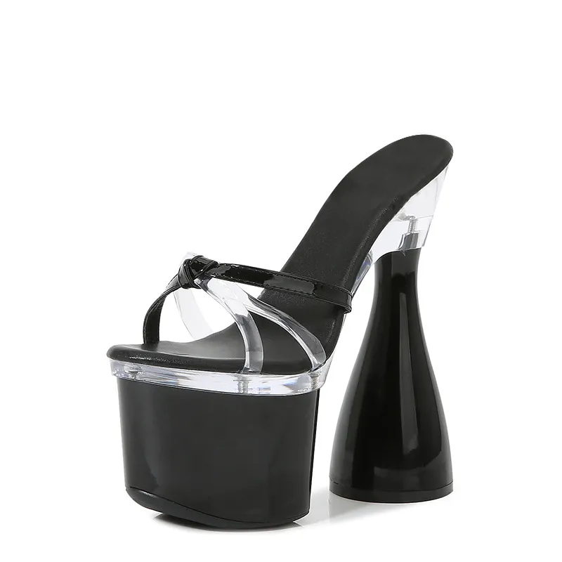 BE09906_0-1.webp Summer round high-heeled shoes simple sandals - Image 1