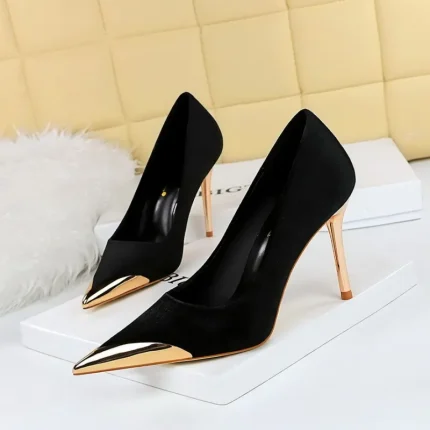 Light broadcloth high-heeled shoes metal shoes