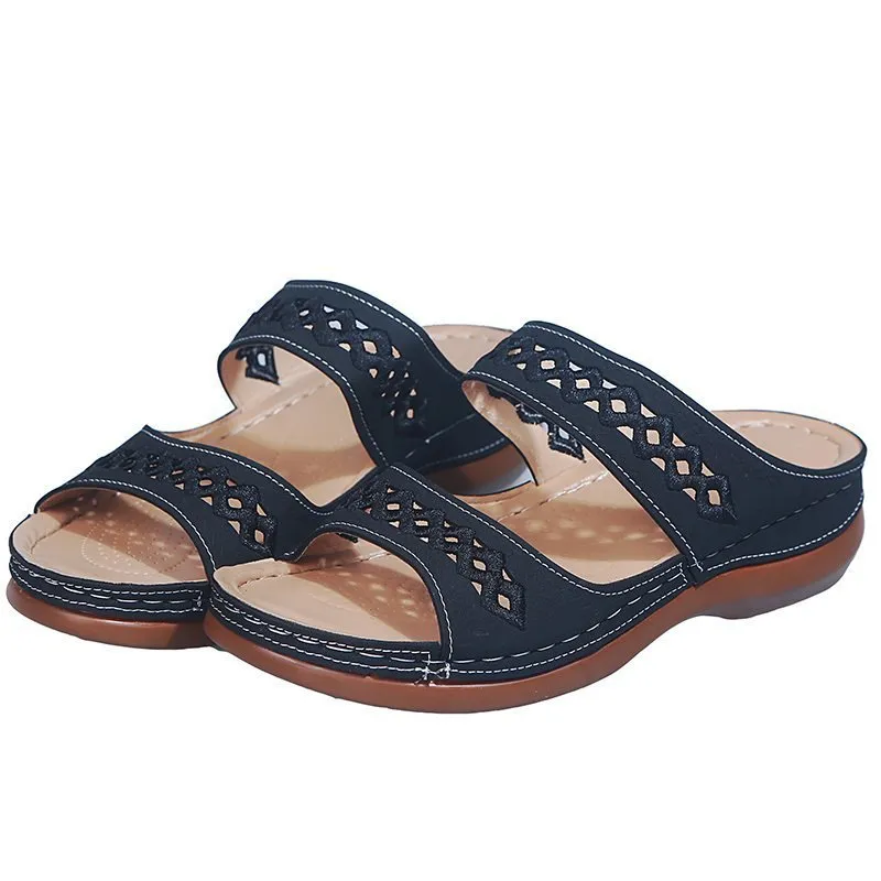 CF31646_0.webp Breathable embroidery sandals simple slippers for women - Image 1